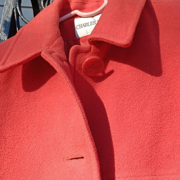 CHARLES KLEIN Orange Long Coat Size 6 - Picture 13 of 14